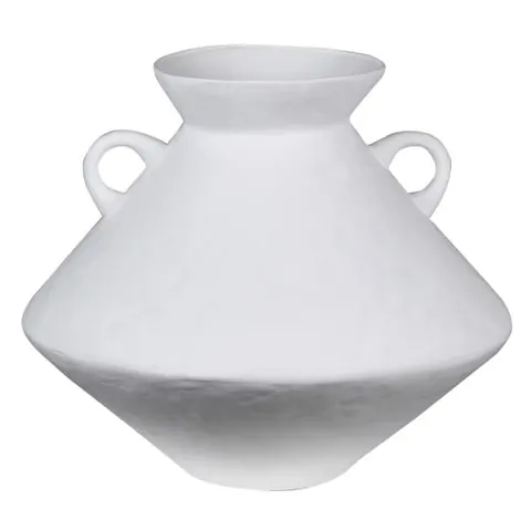 Wazon Stone Handles z kamionki 31 cm biały duży wazon z uchwytami