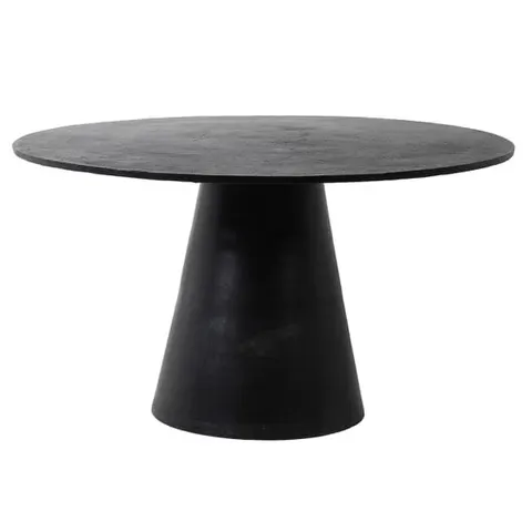 Stół Eccleston aluminium 135 cm średnicy duży okrągły stół do jadalni czarny