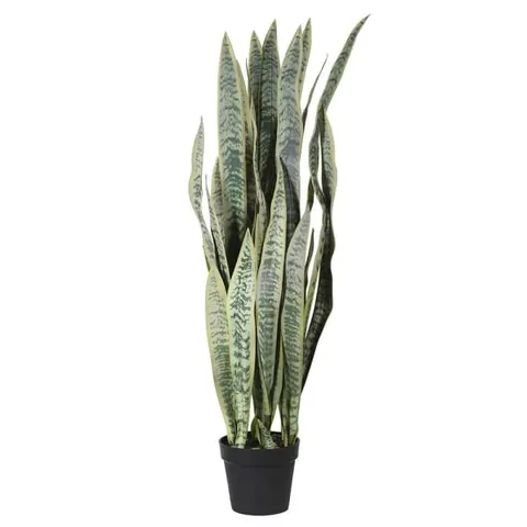 Sztuczna Sansewieria 120 cm w czarnej plastikowej doniczce