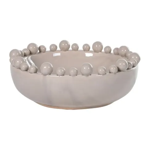Misa Bubble Cream ceramika 38 cm średnicy dekoracyjna misa zdobione krawędzie