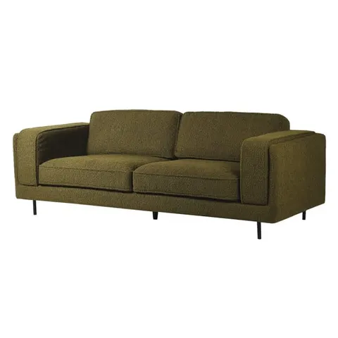 Sofa Simple Green Boucle 225 cm szerokości trzyosobowa bukla czarne nóżki