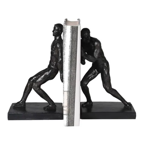 Podpórki do książek Men bookend czarne żywica 27 cm podpórka