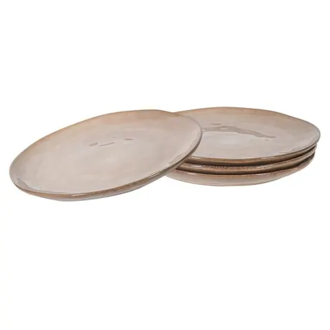 Talerze cermiczne Lyall Organic beż kamionka 27 cm obiadowe cztery sztuki