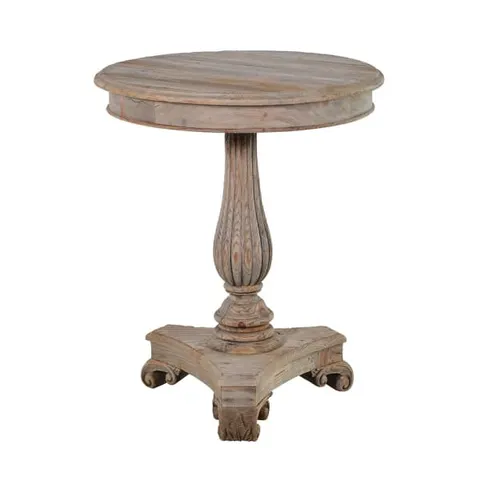 Stolik boczny Garda Round 60 × 74 cm – drewno sosnowe z odzysku