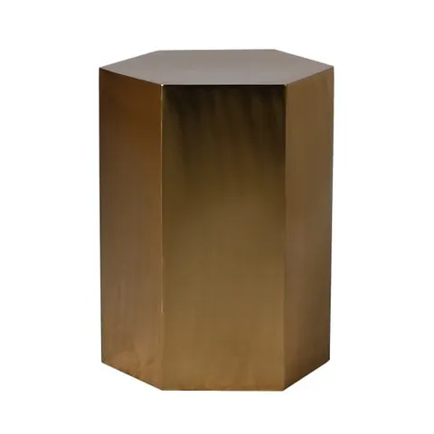 Złoty stolik boczny Hexa M żelazo 46 cm metalowy