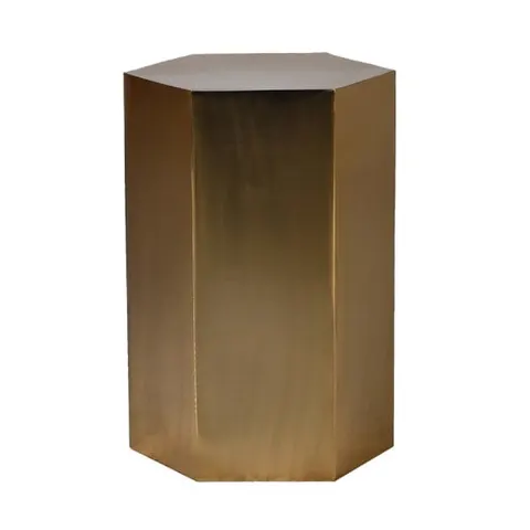 Złoty stolik boczny Hexa L żelazo 51,5 cm metalowy