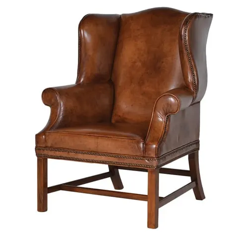 Fotel Royal Leather skórzany 104 cm brązowa skóra naturalna woskowana