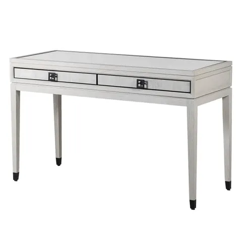 Toaletka/biurko Light Oak 130x79,5 cm dwie szuflady dąb jasne drewno