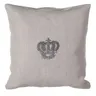 Poduszka dekoracyjna Crown Silver 45x45 100% len ręcznie szyta korona wypełnienie puch