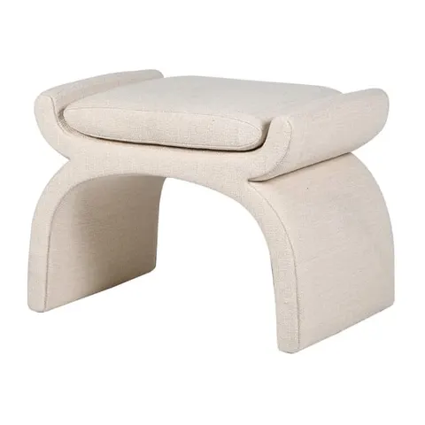 Stołek Luxury Boucle 63x48cm tkanina boucle bukla kremowa