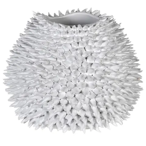 Biały wazon ceramiczny Camden White 25x20 cm zdobienia