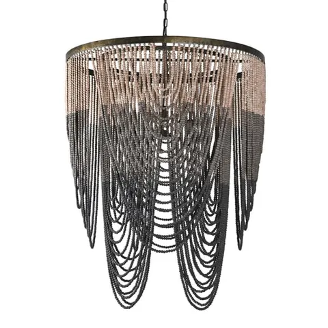 Żyrandol Beads Gradient 100x125 cm drewniane koraliki lampa wisząca boho
