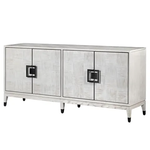 Komoda Light Oak 193 cm z fornirem dębowym – czterodrzwiowy bufet