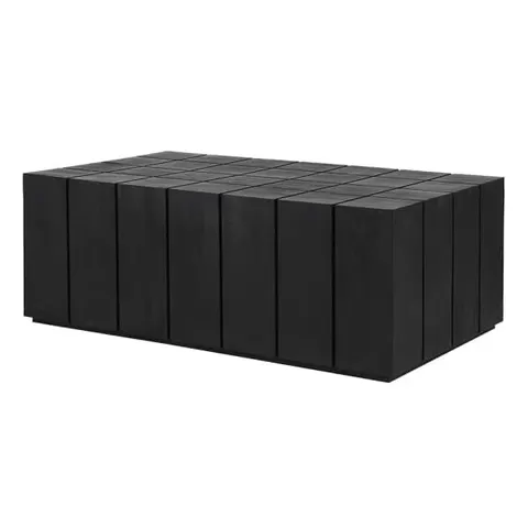 Stolik kawowy Mango Black 123,5x71 cm czarny drewniany stolik do salonu