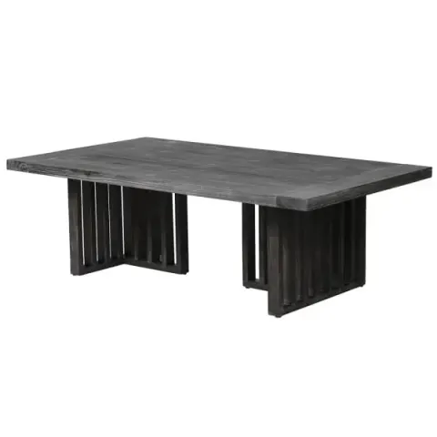 Czarny stolik kawowy Bourne 80x140 cm jodła prostokątny blat oryginalna podstawa