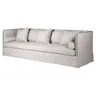 Bardzo duża jasna sofa Orpington lniana tapicerka 273 cm czteroosobowa kanapa