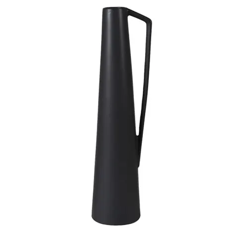 Czarny wazon wysoki na 50,5 cm czarna ceramiczna waza z uchwytem