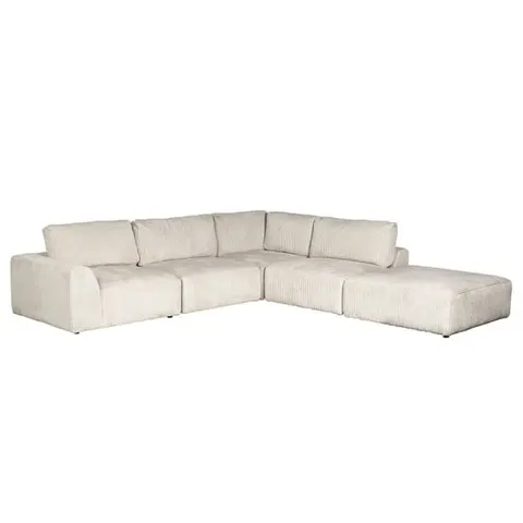 Narożnik sofa modułowa krem sztruks velvet pięć elementów