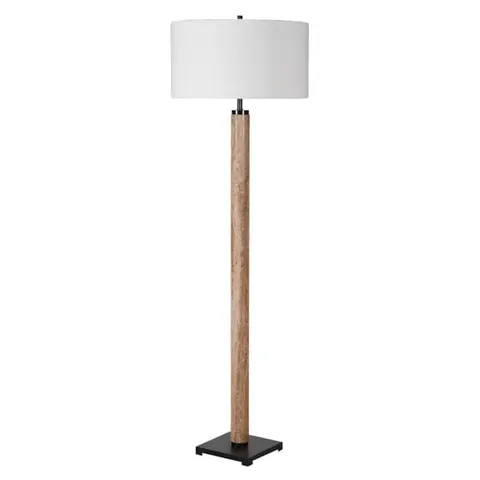 Lampa podłogowa Bromley 165 cm – brązowy marmur i jasny abażur