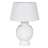 Biała lampa stołowa White Terracotta L 64 abażur lniany