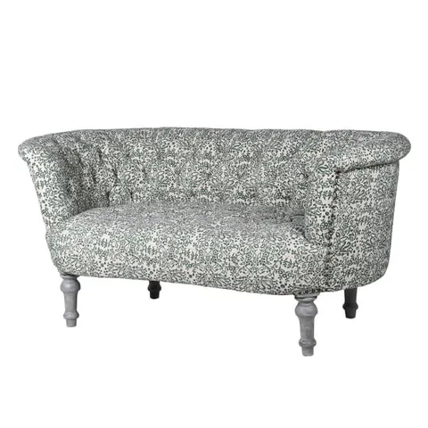 Orientalna sofa dwuosobowa Mango Paisley 154 cm biel i zieleń