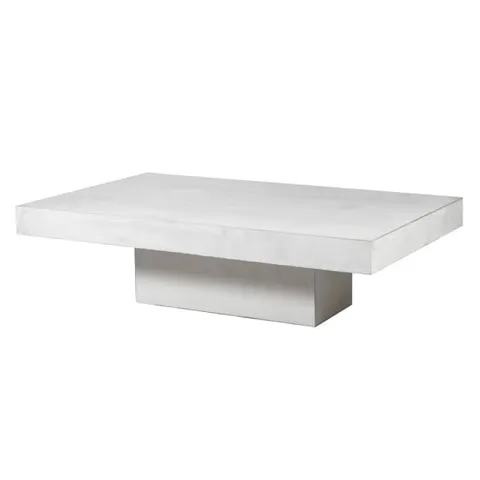 Stolik kawowy Concrete White 130x80 cm betonowa prosta konstrukcja