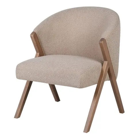 Krzesło tapicerowane Belgrave Beige z drewnianą ramą