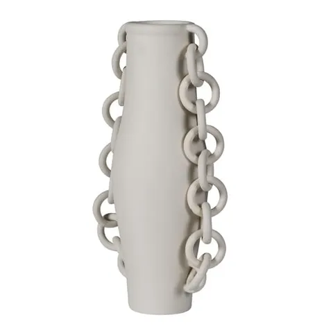 Porcelanowy wazon White Chain 43 cm biały wazon oryginalny design