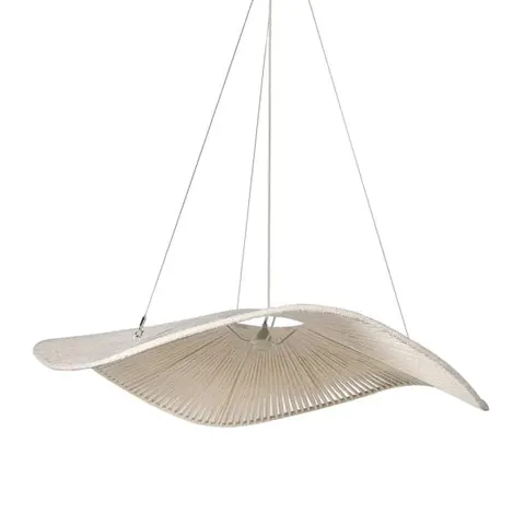 Lampa kapelusz Mayfair Cotton 112 cm bawełna biała lampa boho