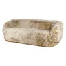 Sofa Lyall Sheepskin 215 cm dąb skóra owcza kanapa trzyosobowa