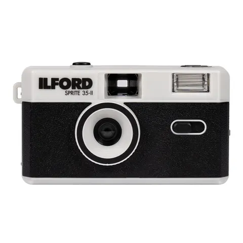 Analogowy aparat fotograficzny ILFORD Sprite 35-II Camera - czarno-srebrny