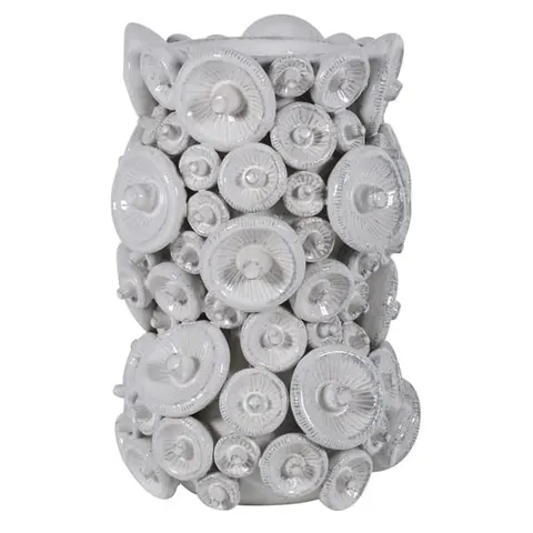Wazon ceramiczny Mushroom 37 cm szary wazon dekoracyjny grzyby