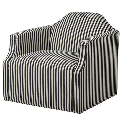 Fotel Stripes biel i czerń 100% bawełna, 78 cm