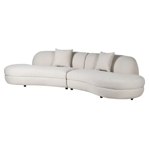 Kremowa sofa Light o zaokrąglonej formie – 315 cm