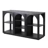 Konsola Arched Black 148 cm czarna drewniana konsola z półkami