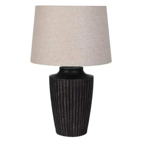 Lampa stołowa Junio 80 cm z lnianym abażurem