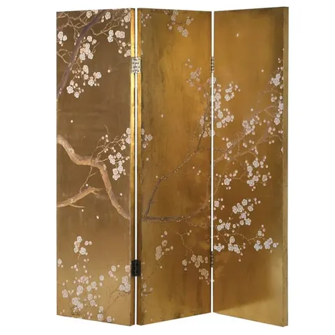 Parawan dekoracyjny Golden Blossom 198 cm – złoty, 3-panelowy