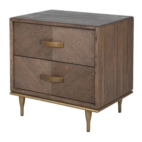 Szafka nocna dębowa Ashbourne 65 cm – 2 szuflady