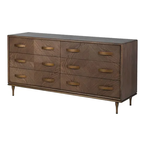 Komoda Ashbourne 160 cm – dębowa, 6 szuflad