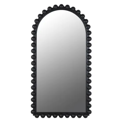 Lustro ścienne Cadogan Black 197 cm – czarna rama z dekoracyjnymi kulami