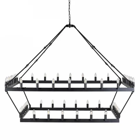 Żyrandol Belgravia Grand 160 cm – czarny metalowy, dwupoziomowy