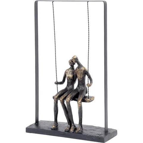 Rzeźba Swing 37 cm zakochana para na huśtawce brąz poliresin