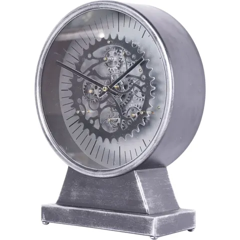Zegar stojący Ennismore 32 cm srebro czerń ruchomy mechanizm
