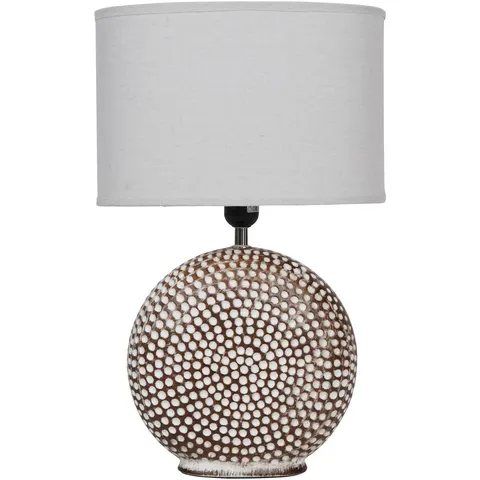 Lampa stołowa Flat Brown S 48 cm ceramiczna podstawa biały abażur