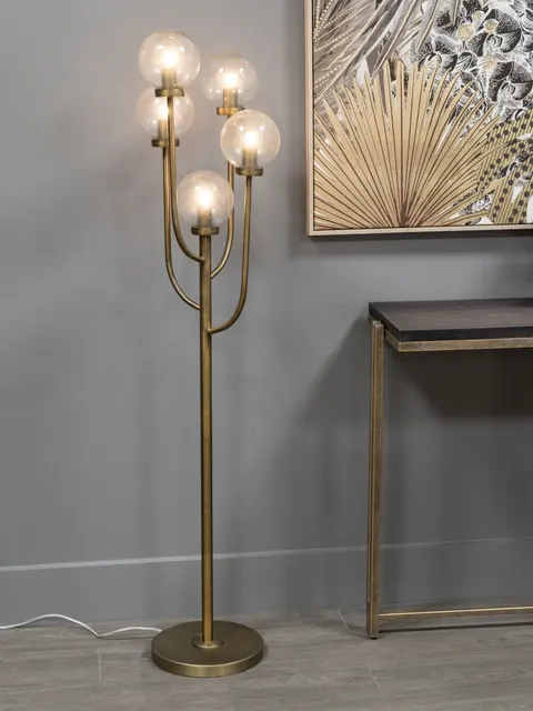 Lampa podłogowa Bubble 137 cm szklane kule metalowa podstawa