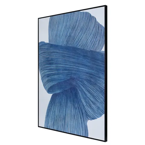 Obraz Linton Indigo 100 × 140 cm – abstrakcyjna kompozycja w odcieniach błękitu