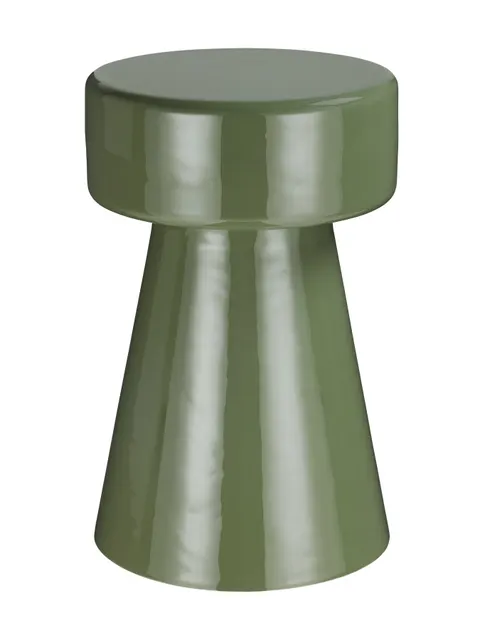 Stolik boczny Alvera Green 47 cm – zielony emaliowany metal