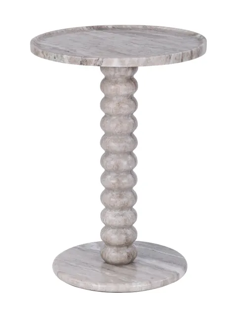 Stolik boczny Venice Beige 40 cm – beżowy marmur