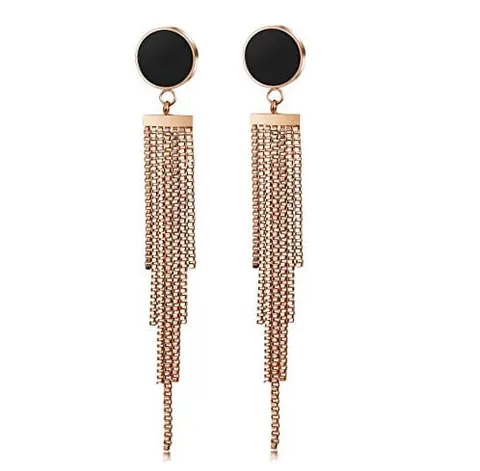 Kolczyki stal drop black