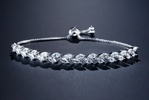 Bransoletka cyrkonie tear crystal srebrna